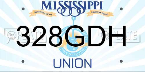 328GDH Mississippi License Plate