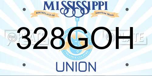 328GOH Mississippi License Plate