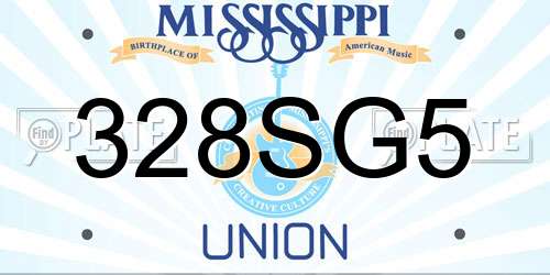 328SG5 Mississippi License Plate