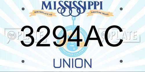 3294AC Mississippi License Plate