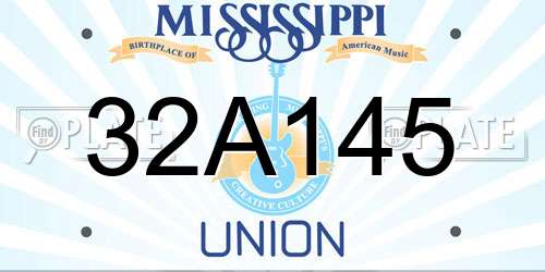 32A145 Mississippi License Plate