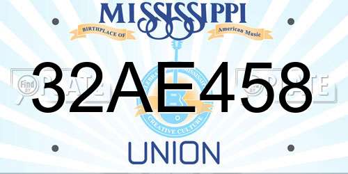 32AE458 Mississippi License Plate