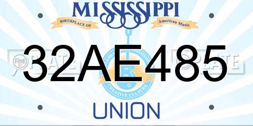 32AE485 Mississippi License Plate