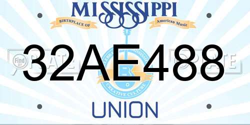 32AE488 Mississippi License Plate