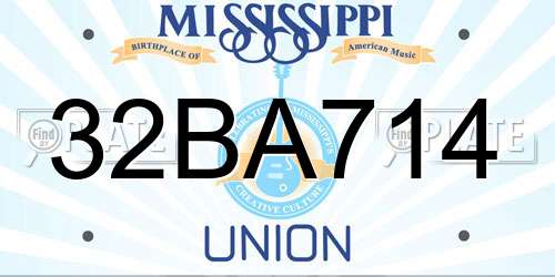 32BA714 Mississippi License Plate