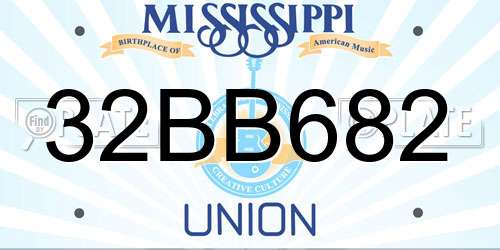 32BB682 Mississippi License Plate