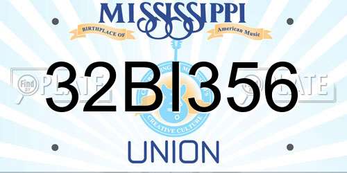 32BI356 Mississippi License Plate