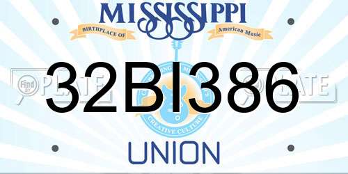32BI386 Mississippi License Plate