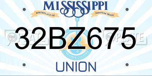 32BZ675 Mississippi License Plate