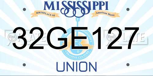 32GE127 Mississippi License Plate