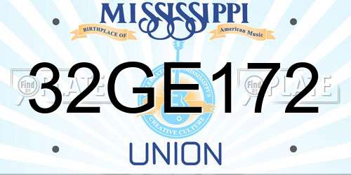 32GE172 Mississippi License Plate
