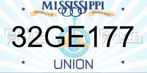 32GE177 Mississippi License Plate