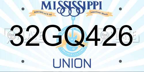 32GQ426 Mississippi License Plate