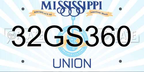 32GS360 Mississippi License Plate