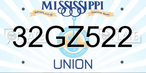 32GZ522 Mississippi License Plate