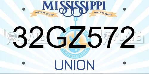32GZ572 Mississippi License Plate