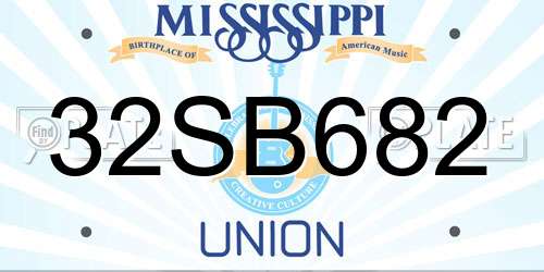 32SB682 Mississippi License Plate