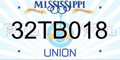 32TB018 Mississippi License Plate