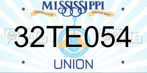 32TE054 Mississippi License Plate