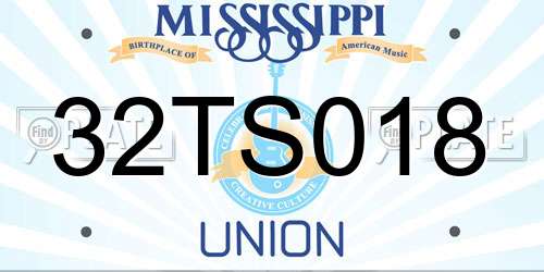 32TS018 Mississippi License Plate