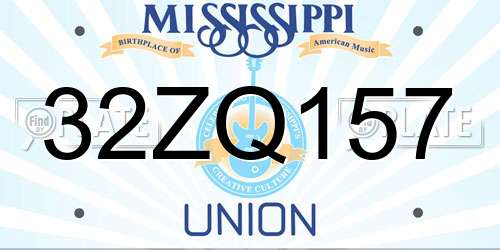32ZQ157 Mississippi License Plate