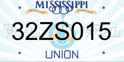 32ZS015 Mississippi License Plate