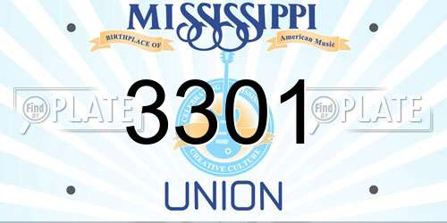 3301 Mississippi License Plate