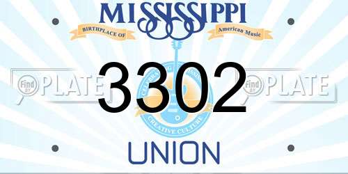 3302 Mississippi License Plate