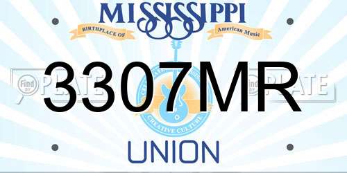 3307MR Mississippi License Plate