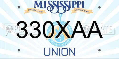 330XAA Mississippi License Plate