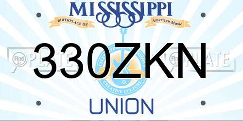 330ZKN Mississippi License Plate
