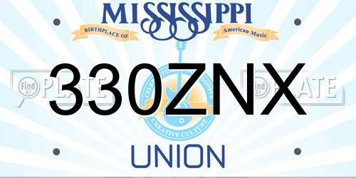 330ZNX Mississippi License Plate