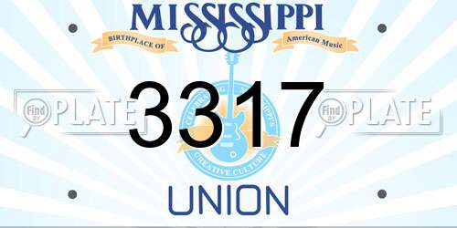 3317 Mississippi License Plate