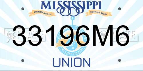 33196M6 Mississippi License Plate