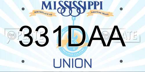 331DAA Mississippi License Plate