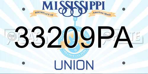 33209PA Mississippi License Plate