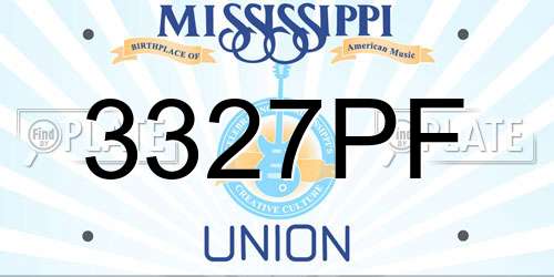 3327PF Mississippi License Plate