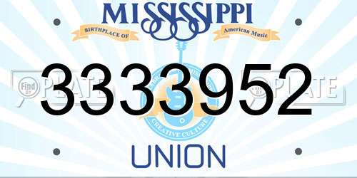 3333952 Mississippi License Plate