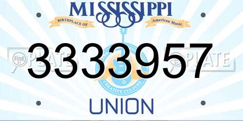 3333957 Mississippi License Plate
