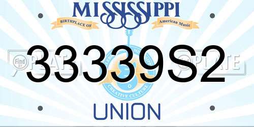 33339S2 Mississippi License Plate