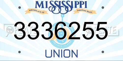 3336255 Mississippi License Plate