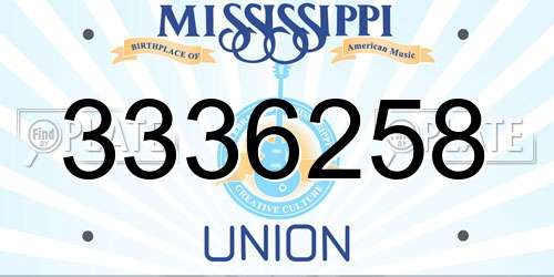 3336258 Mississippi License Plate