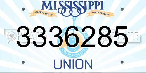3336285 Mississippi License Plate