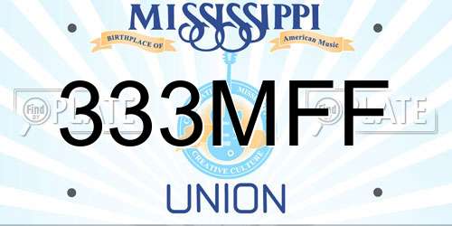 333MFF Mississippi License Plate