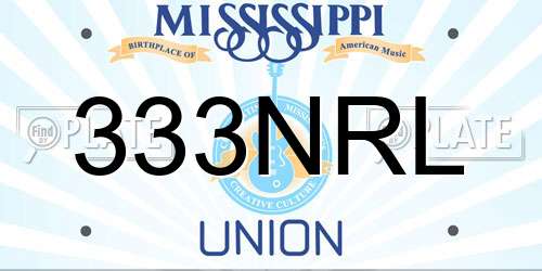333NRL Mississippi License Plate
