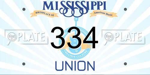 334 Mississippi License Plate