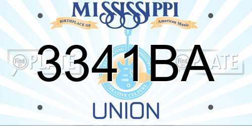 3341BA Mississippi License Plate