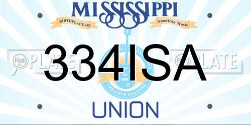334ISA Mississippi License Plate