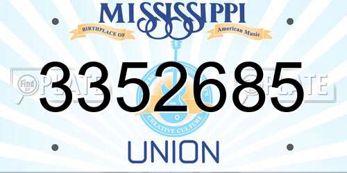 3352685 Mississippi License Plate