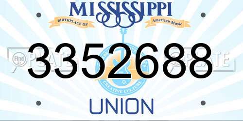 3352688 Mississippi License Plate